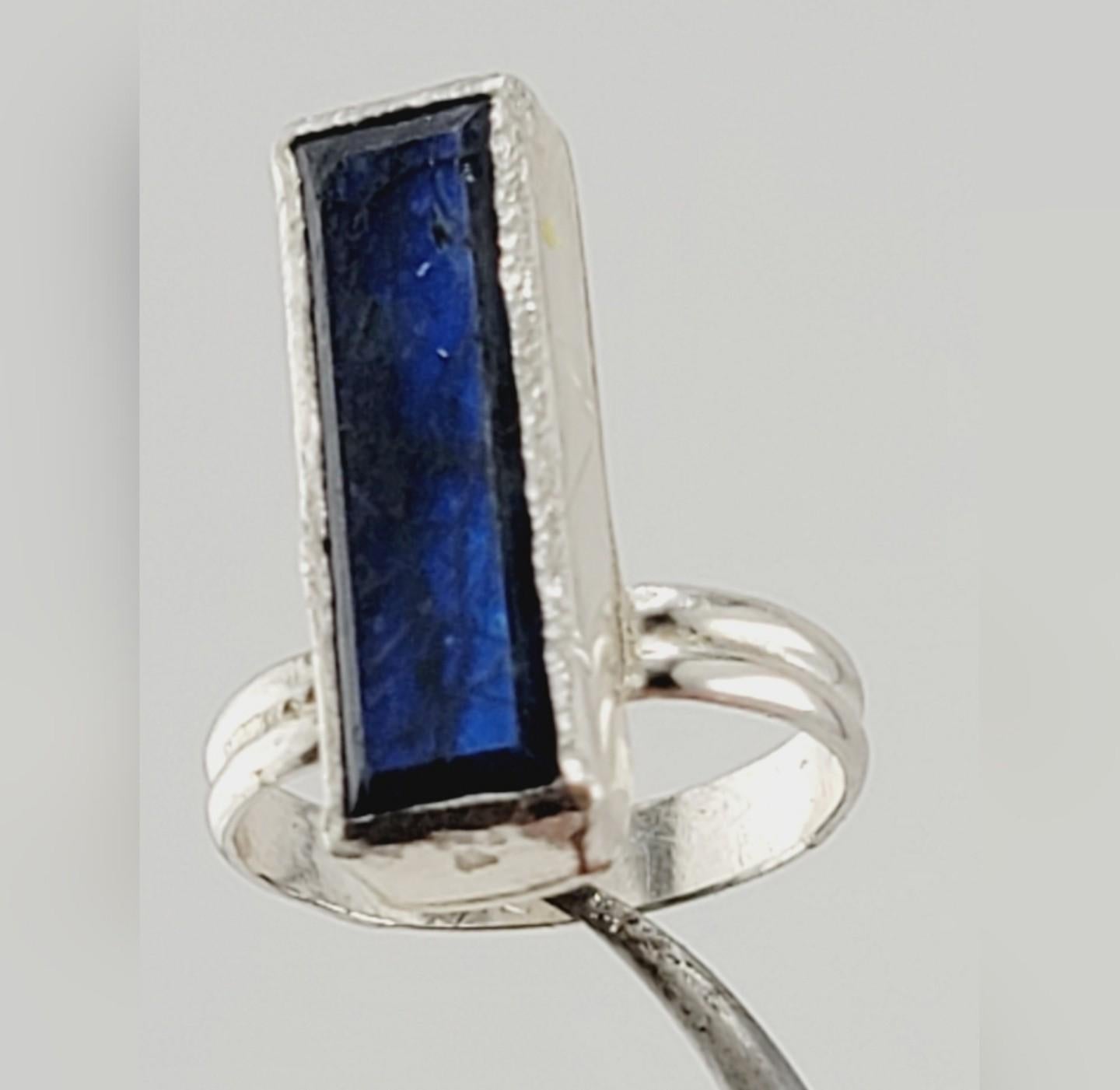BLUE KYANITE STONE ring handmade in Sterling Silver metal size 10
