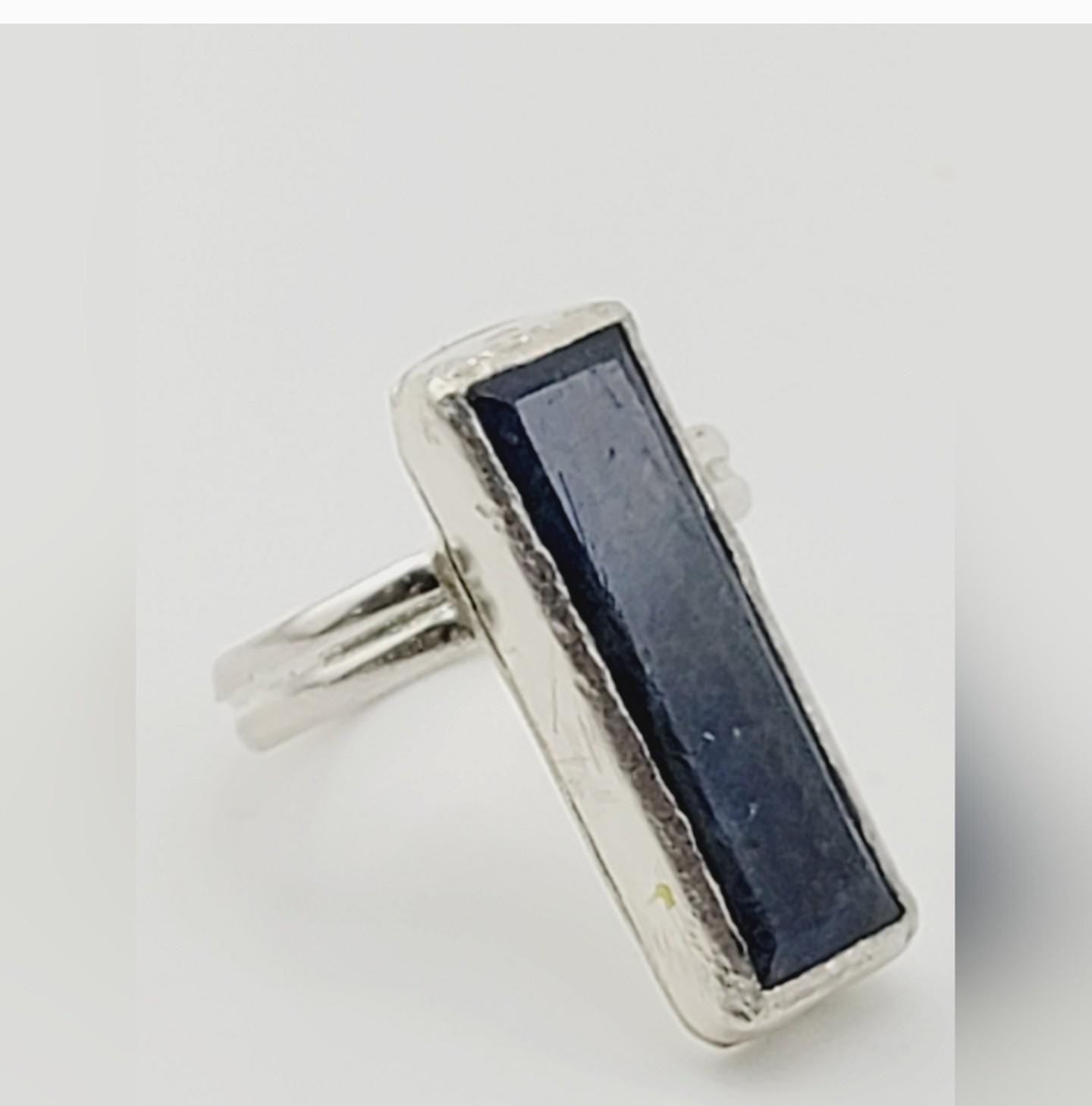 BLUE KYANITE STONE ring handmade in Sterling Silver metal size 10