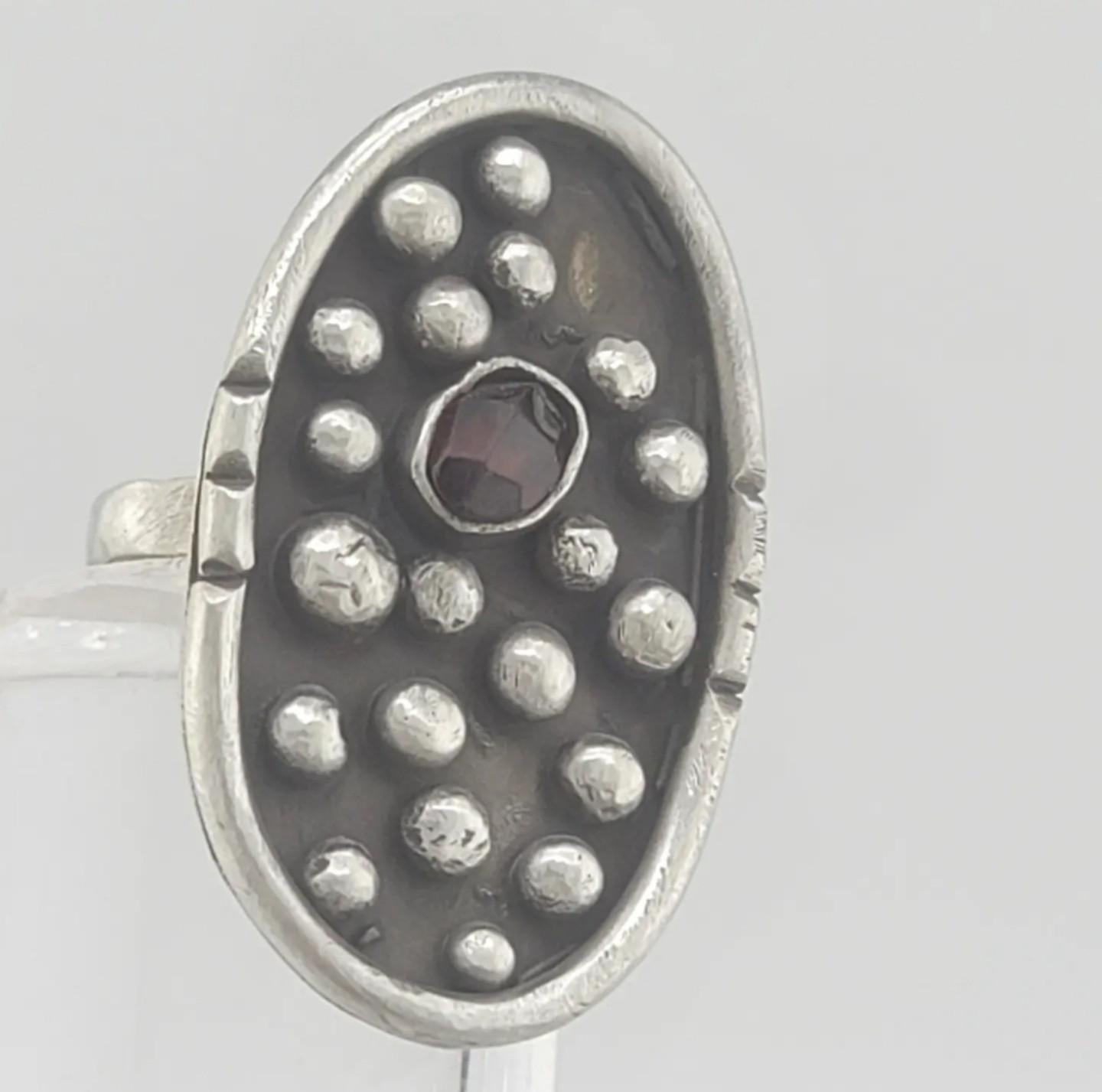 Garnet gemstones statement ring