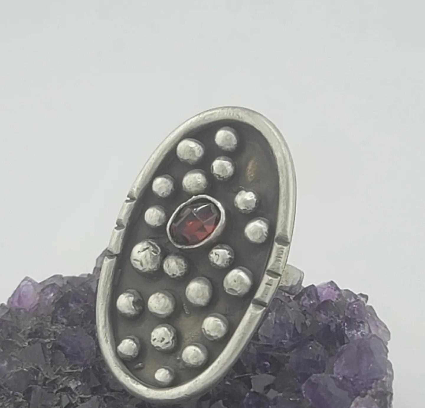 Garnet gemstones statement ring