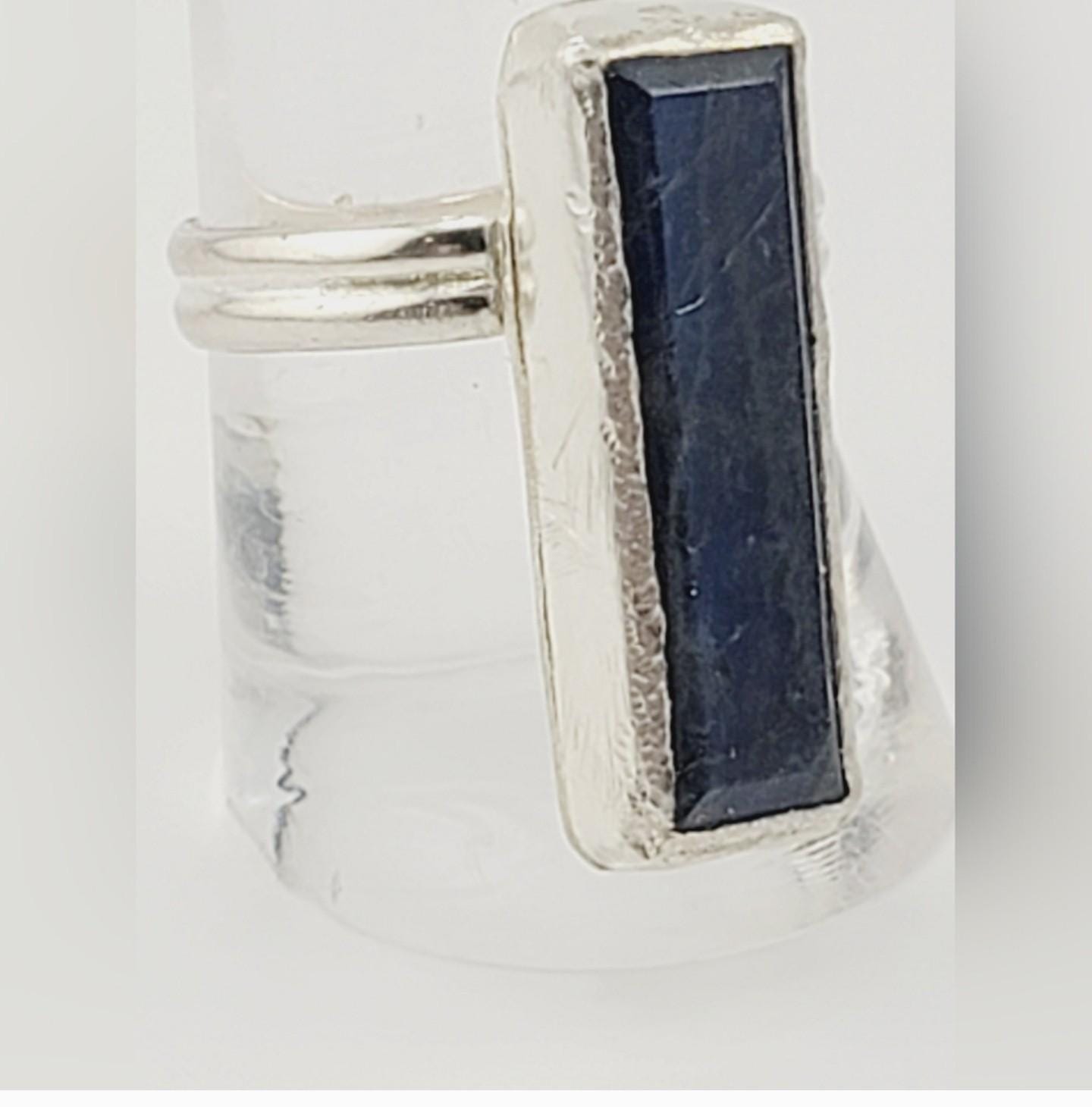 BLUE KYANITE STONE ring handmade in Sterling Silver metal size 10
