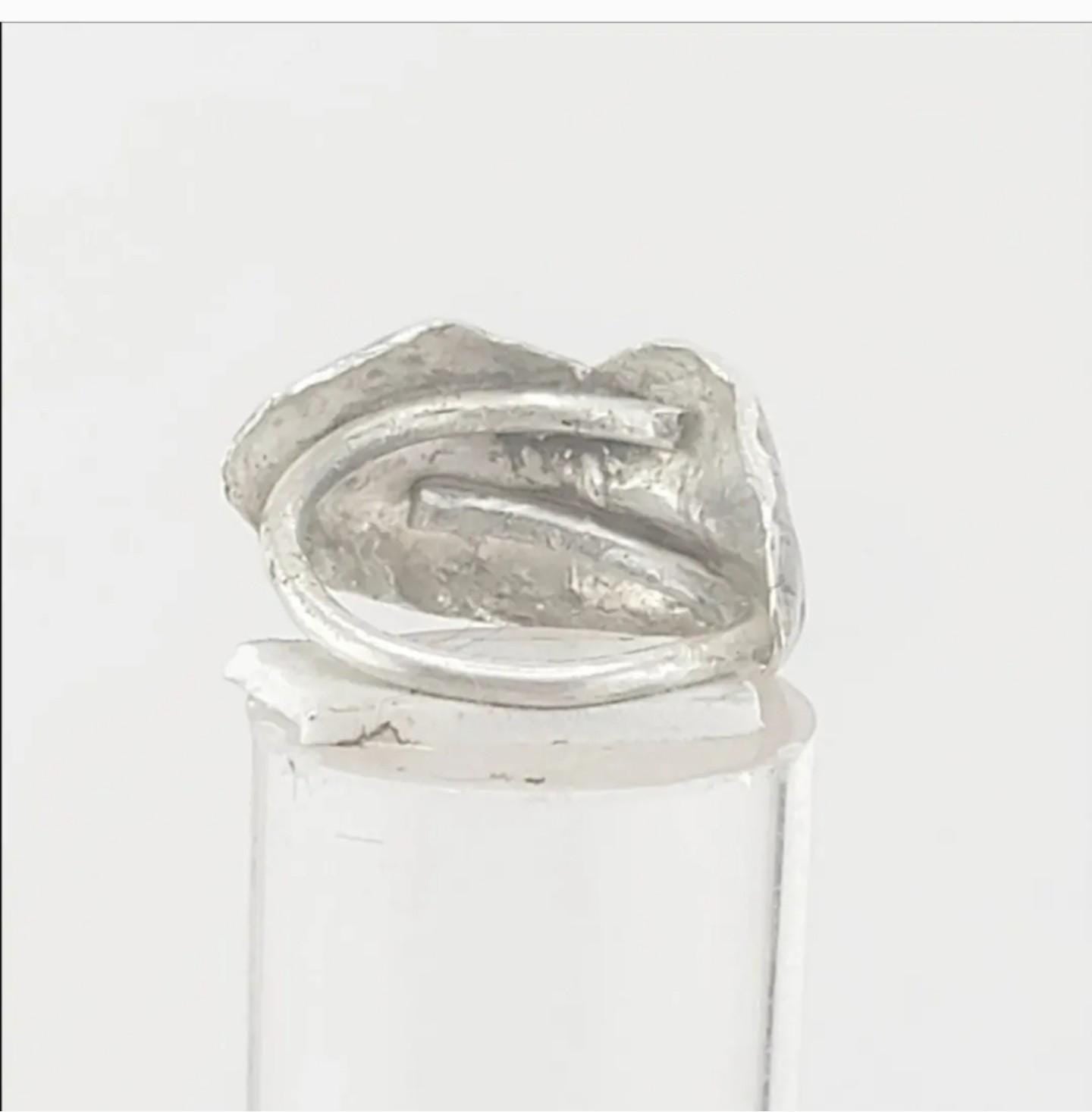 3D KISS ME ring handmade in Sterling Silver metal size 9