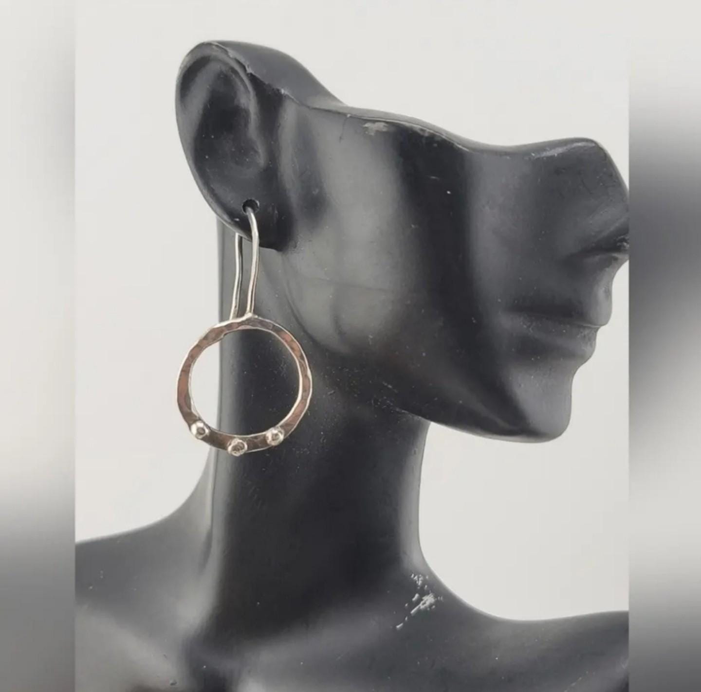 STERLING SILVER EARRINGS handmade by Dreamy Jwls circle dangling style