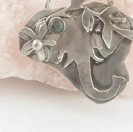 Turquoise elephant bohemian pendant