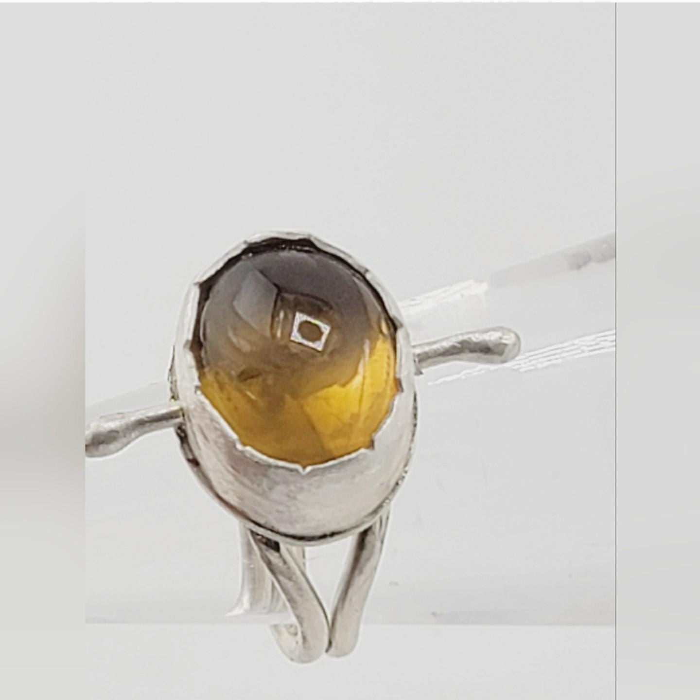 CITRINE HANDMADE RING movement ring stress/anxiety relief handmade in Sterling Silver metal size 7