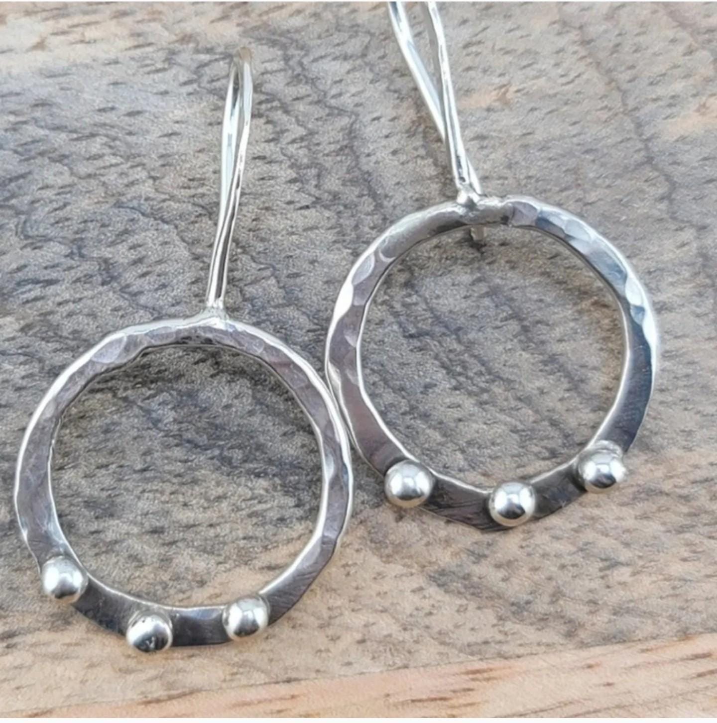 STERLING SILVER EARRINGS handmade by Dreamy Jwls circle dangling style