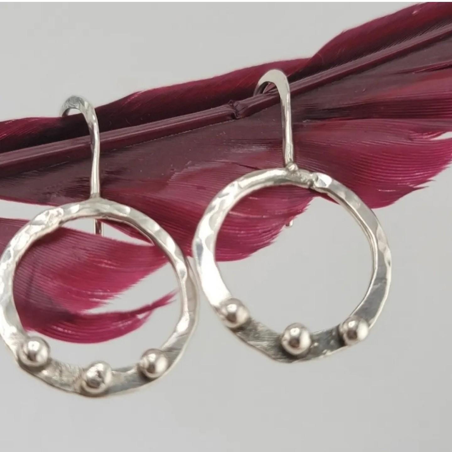 STERLING SILVER EARRINGS handmade by Dreamy Jwls circle dangling style