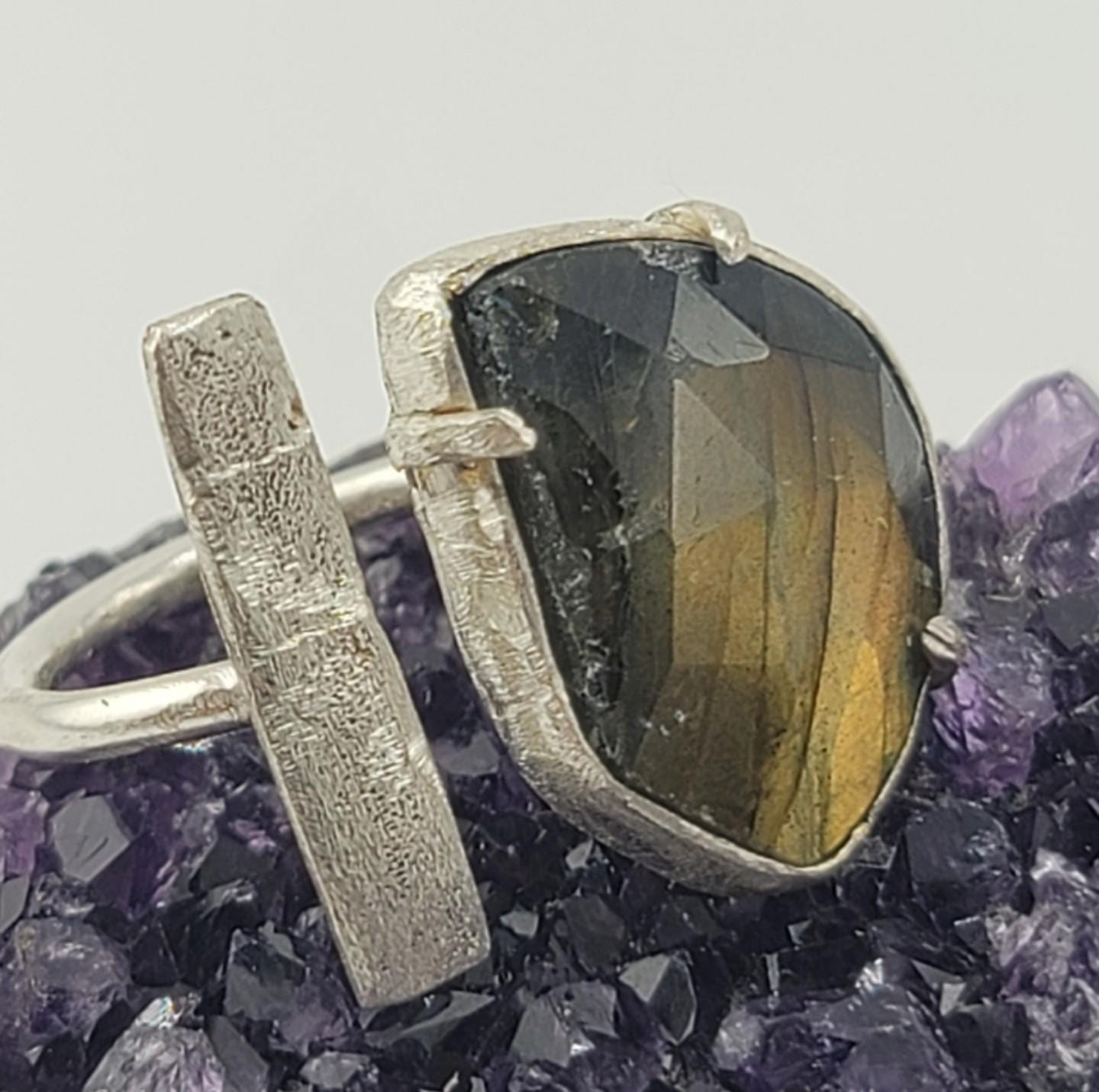 LABRADORITE ADJUSTABLE RING