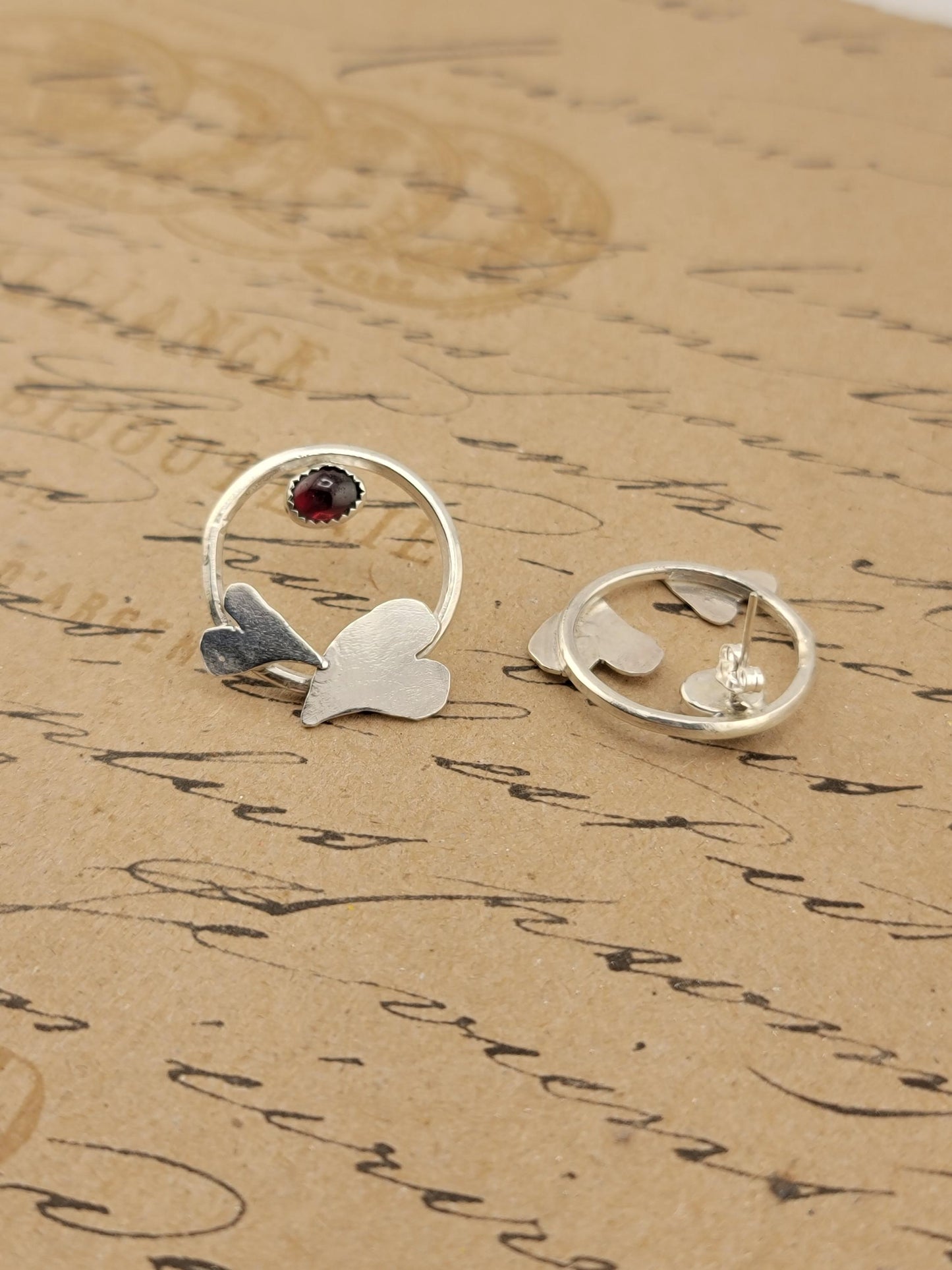 GARNET HEARTS EARRINGS