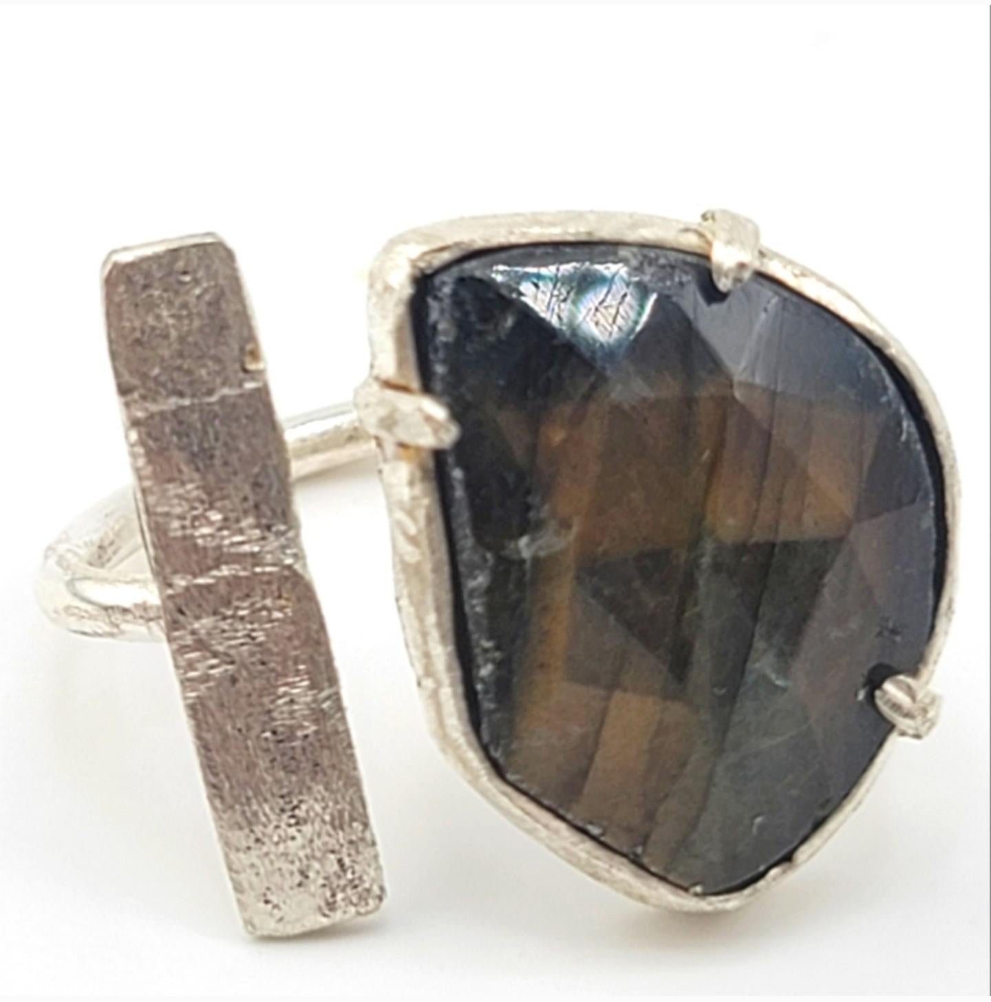 LABRADORITE ADJUSTABLE RING