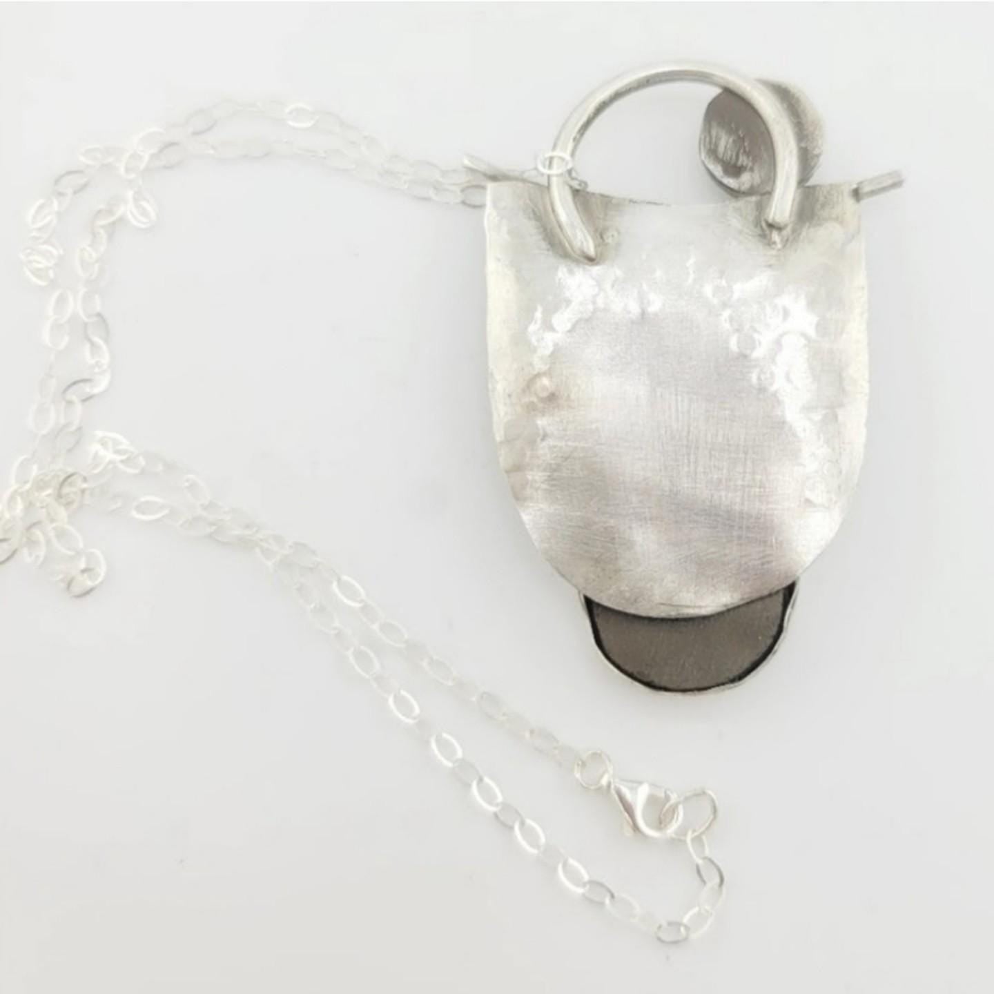 ABALONE AMETHYST PENDANT handmade in Sterling Silver metal
