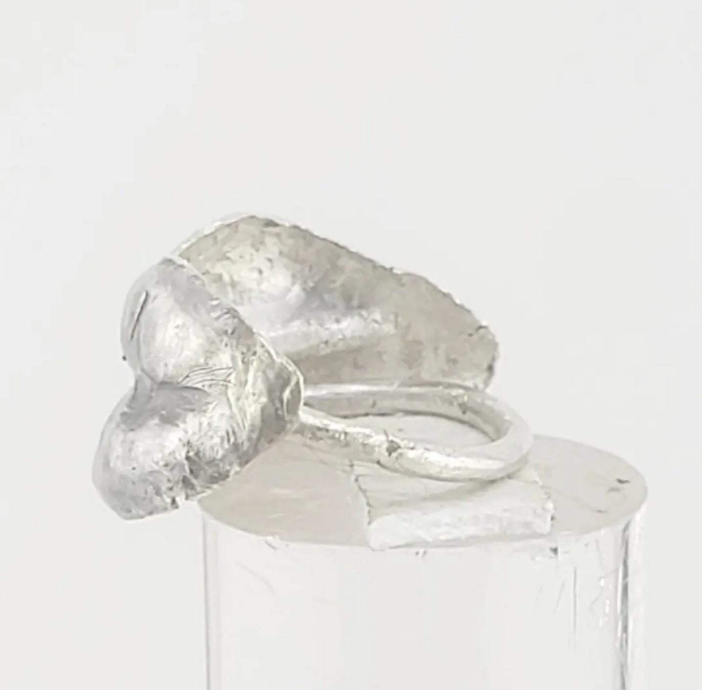 3D KISS ME ring handmade in Sterling Silver metal size 9