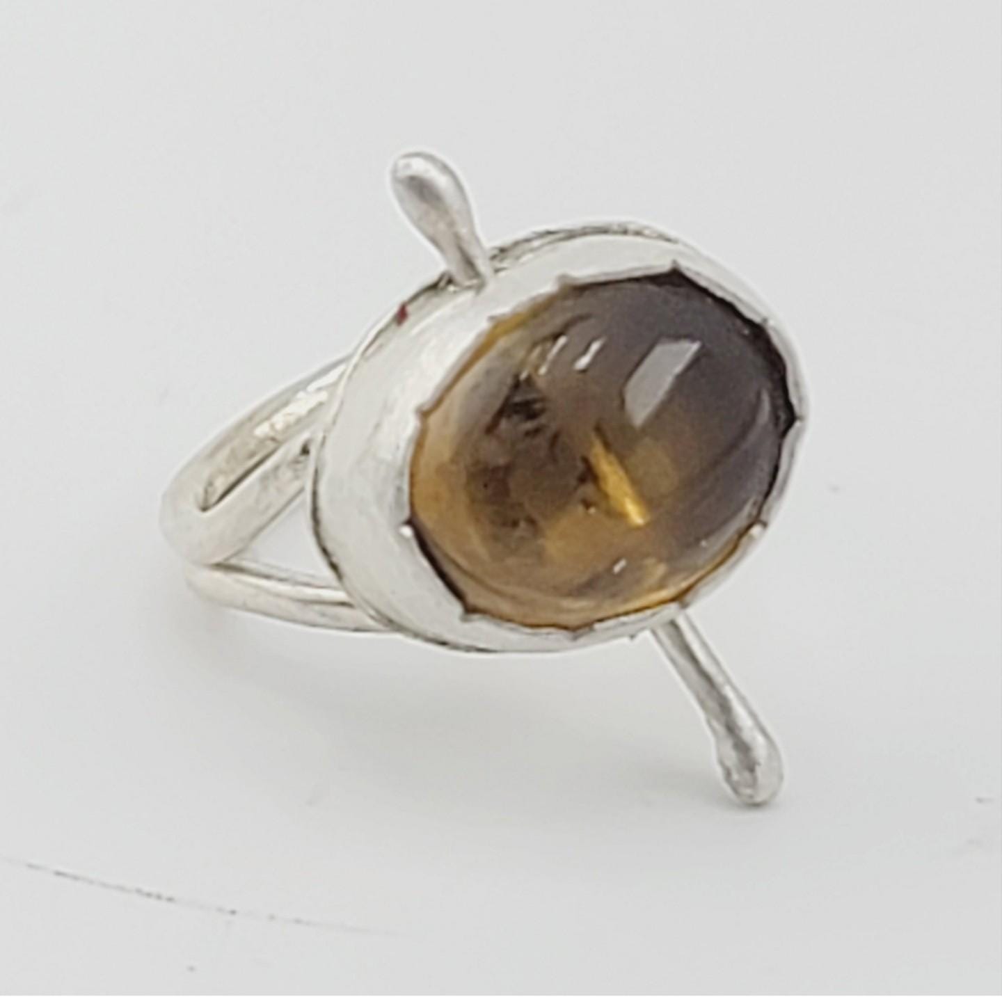 CITRINE HANDMADE RING movement ring stress/anxiety relief handmade in Sterling Silver metal size 7
