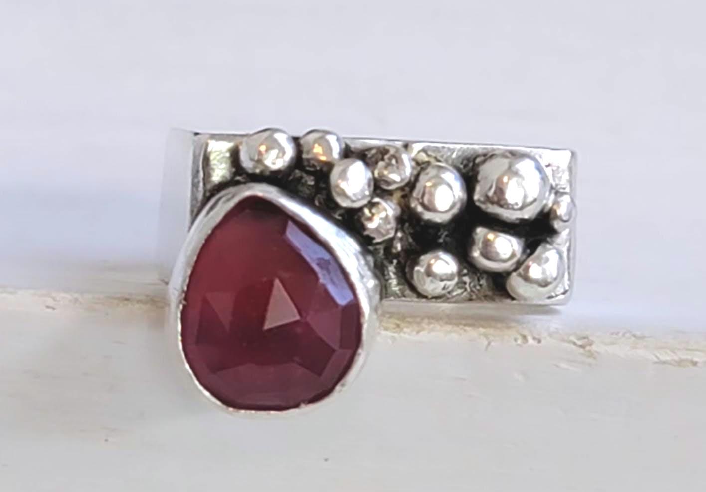 PINK SAPPHIRE RING handmade in Sterling Silver metal
